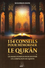 Couverture du livre '114 conseils pour mémoriser le Qur’an' – guide pratique pour faciliter la mémorisation du Coran