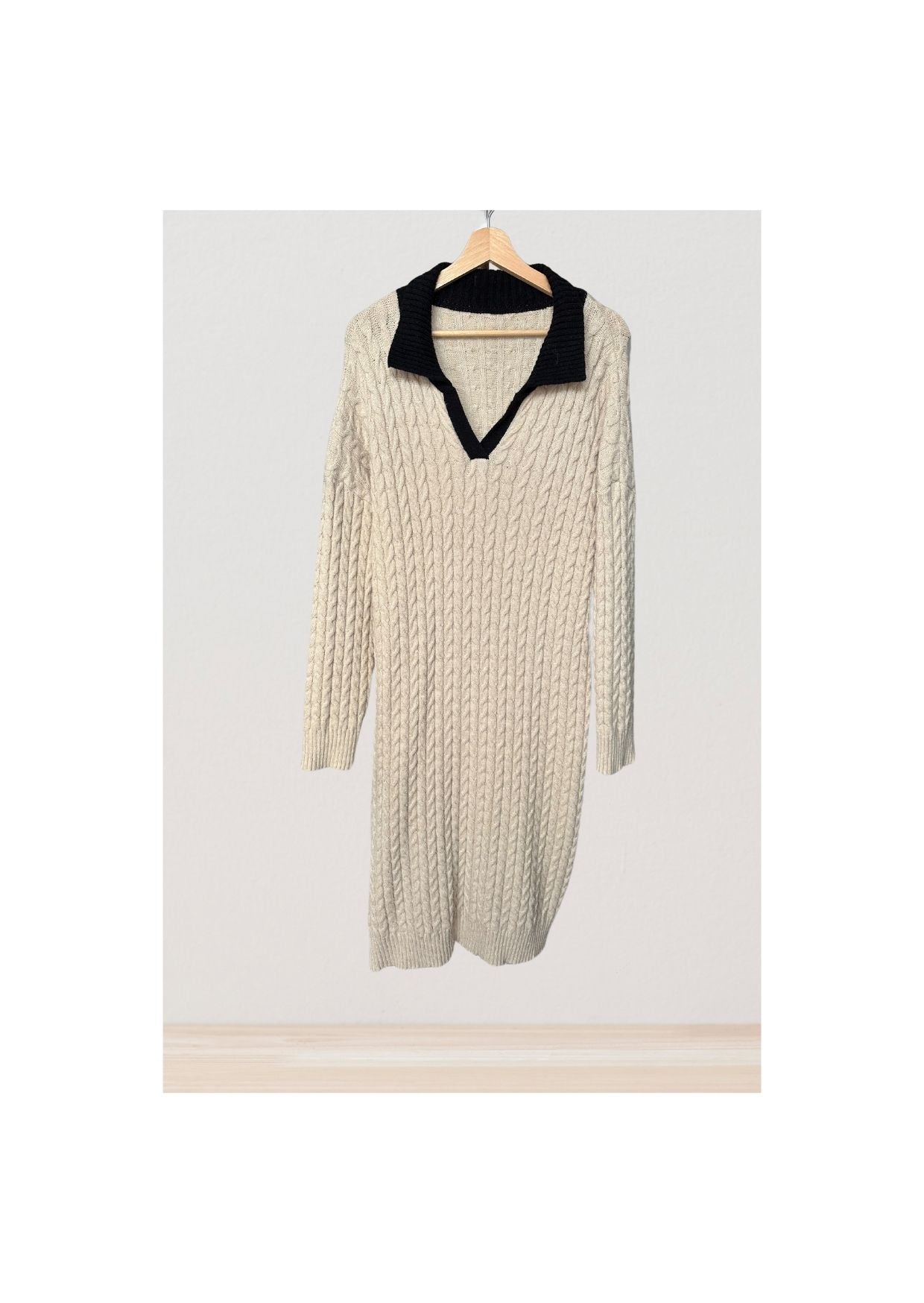 Long beige wool tunic - second hand