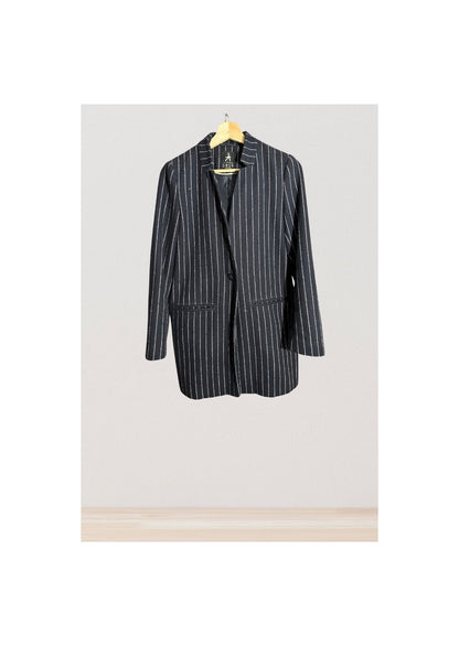 Navy &amp; white striped blazer - used