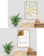 Affiches murales islamiques décoratives en français et arabe, bureau moderne, plante verte