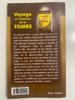 Quatrième de couverture du livre 'Voyage à l'intérieur de la tombe', description sur la vie après la mort en islam, fond marron, texte explicatif en français.