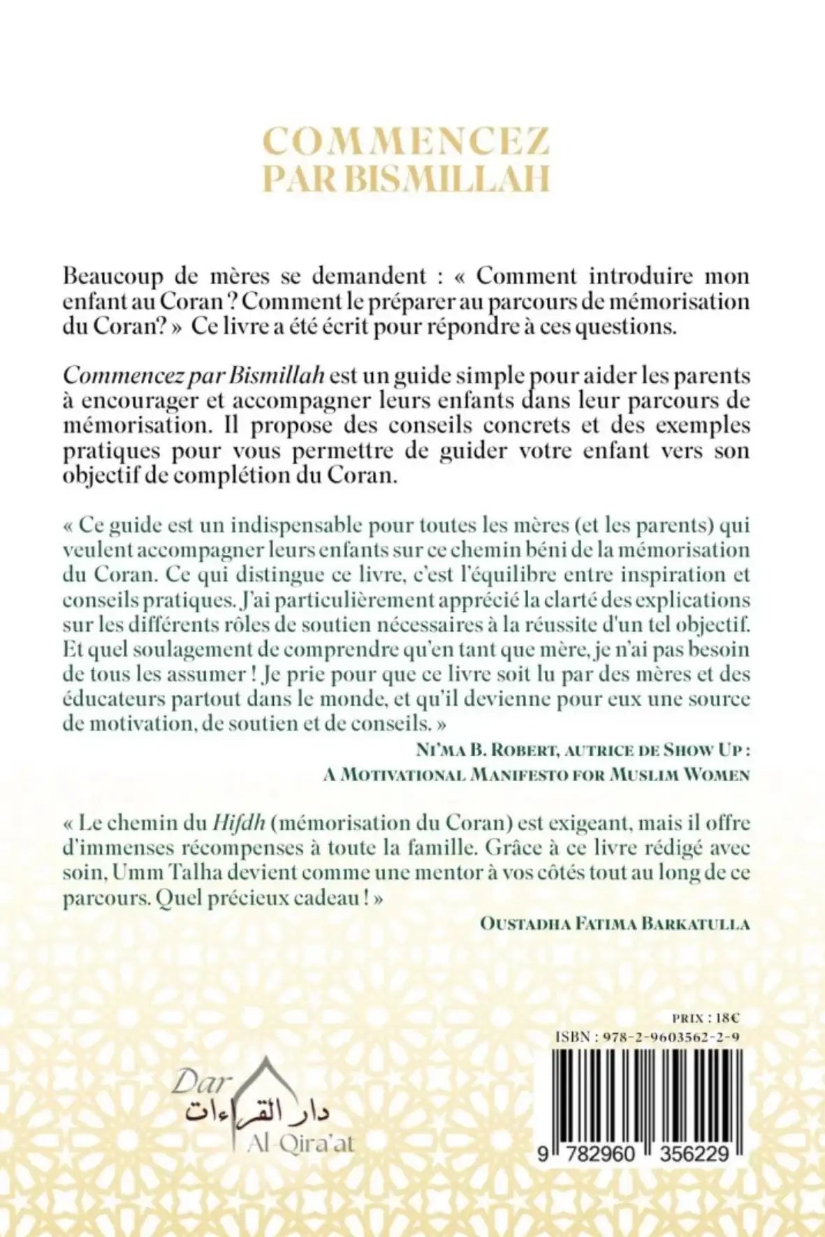 Livre éducation enfant islam mémorisation Coran