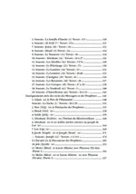 Table des matières en français d'un livre islamique, titres de sourates et versets coraniques.