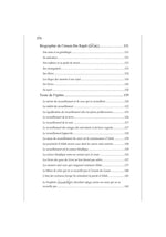 Page de livre islamique en français montrant la table des matières sur la biographie de l’imam Ibn Rajab et le texte de l’épître, thème spiritualité musulmane.
