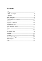 Table des matières d'un livre islamique en français, avec titres de chapitres et numéros de page.
