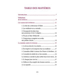 Table des matières d'un livre islamique sur la tristesse, avec introduction, causes et remèdes, en français.
