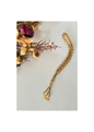 Chapelet musulman tasbih en perles dorées scintillantes, 99 billes, cordon tressé doré, décor fleurs séchées