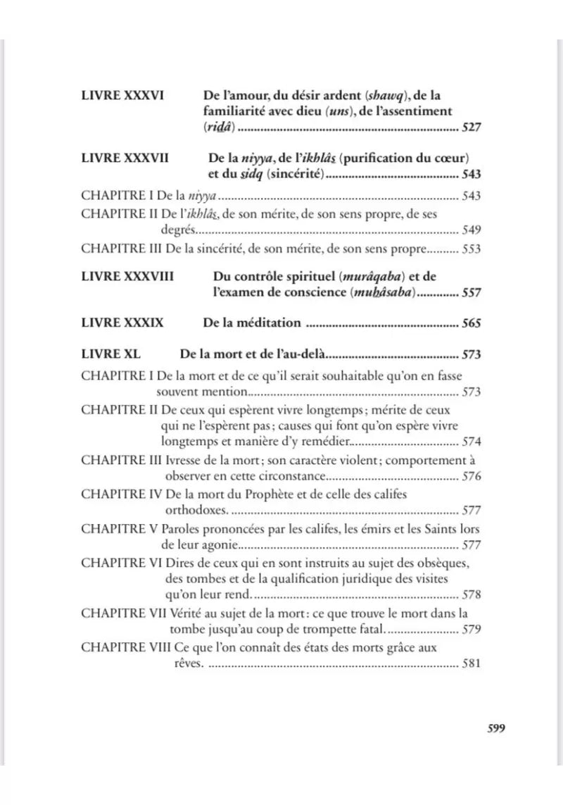 Vivification des sciences de la foi - Abrégé de Ihya 'ulum Al din