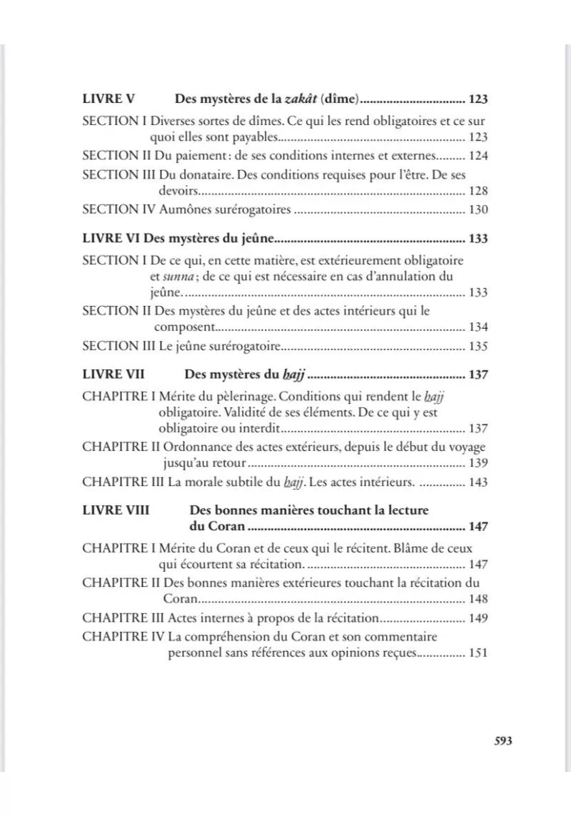 Vivification des sciences de la foi - Abrégé de Ihya 'ulum Al din
