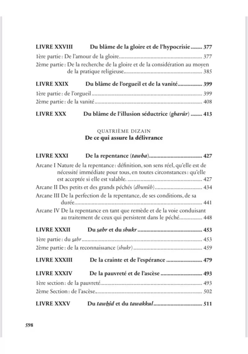 Vivification des sciences de la foi - Abrégé de Ihya 'ulum Al din